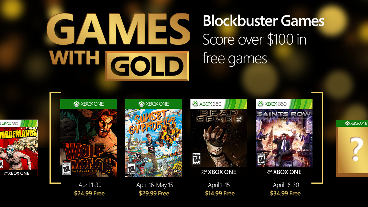 xbox live gold april