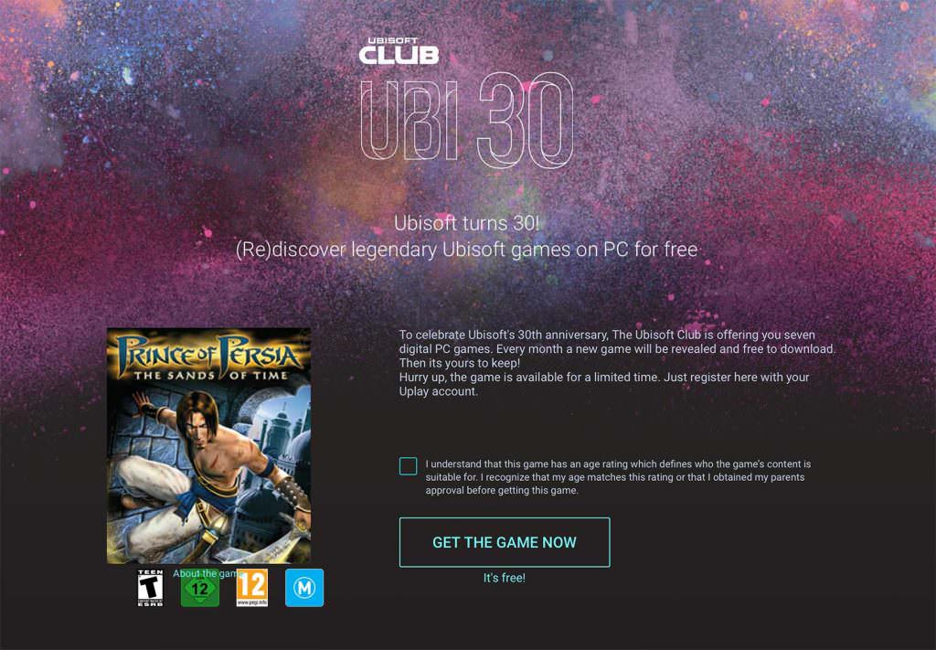 Celebrate 30 Years of Ubisoft with a Free Game