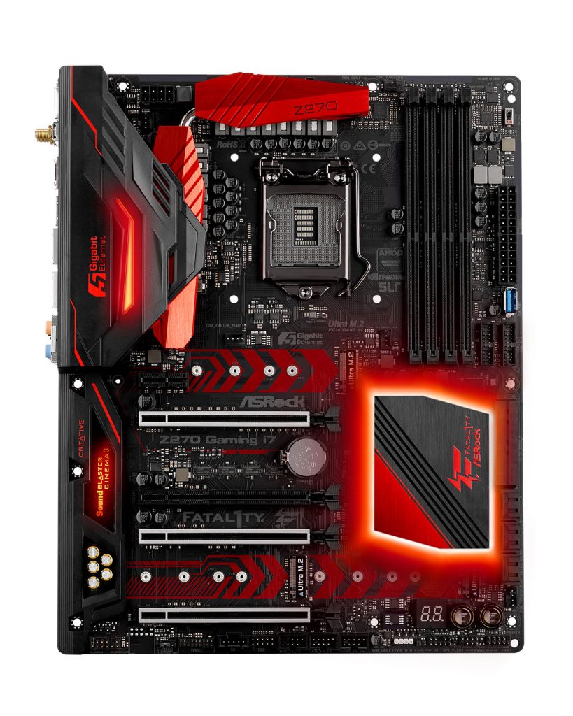 Asrock Fatal1ty Z270 Professional Gaming i7 motherboard top