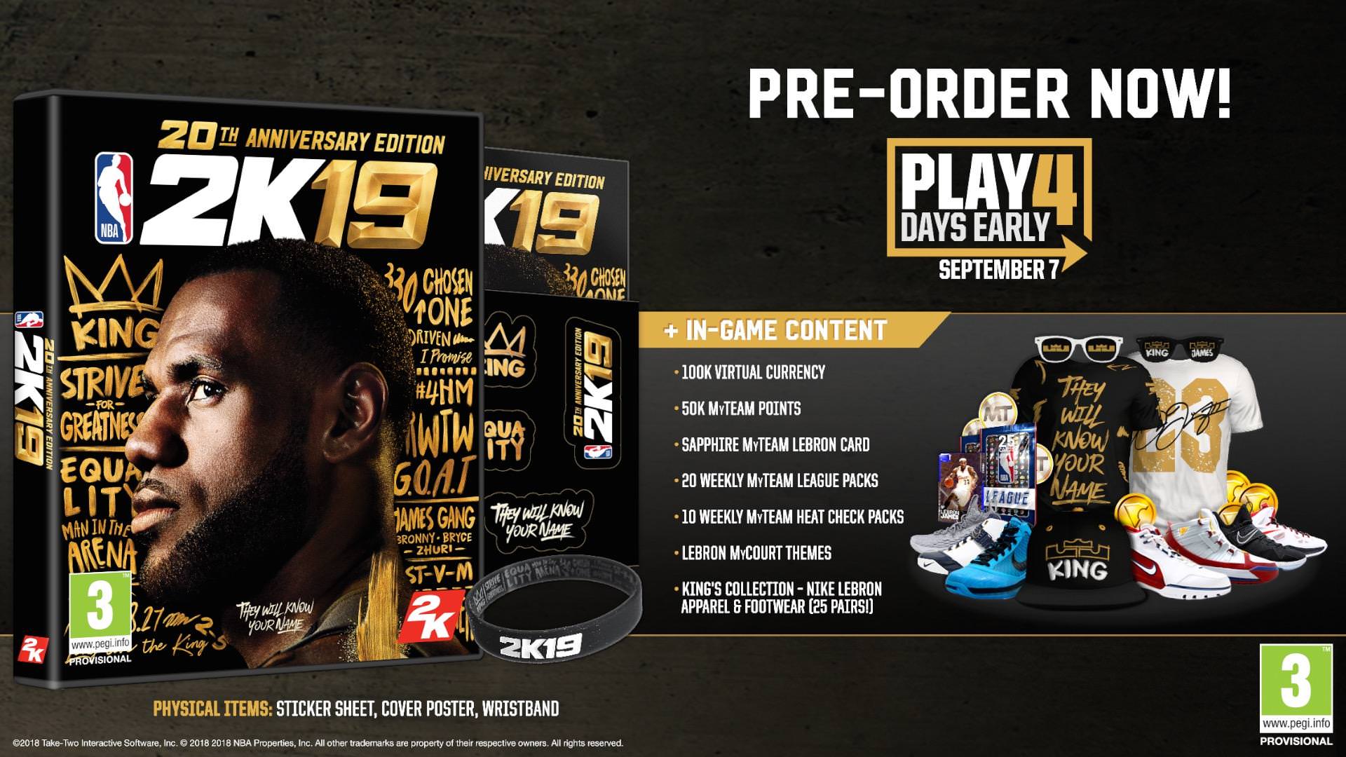 2K Confirm LeBron James as NBA 2K19 20th Anniversary Edition Cover